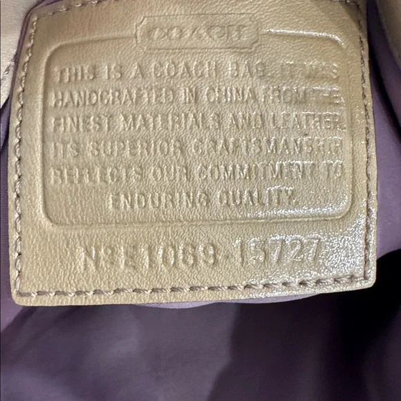 Coach Maggie Metallic Beige Quilted Shoulder Bag, EUC - Picture 3 of 16